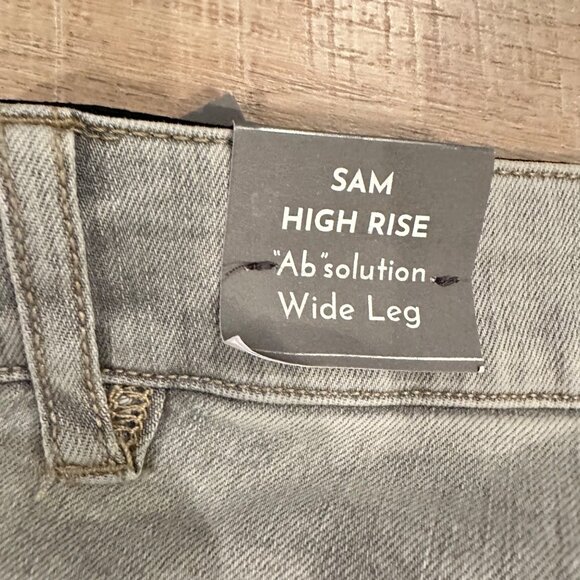 WIT & WISDOM WOMENS SAM HIGH RISE AB SOLUTION WIDE LEG GREY JEANS NEW 16W - Picture 14 of 15